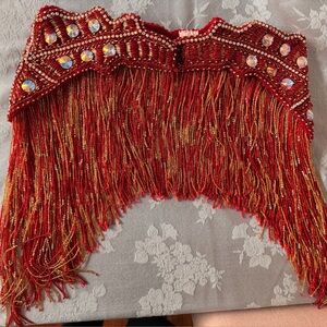 Red Beaded Belly Dancer Belt